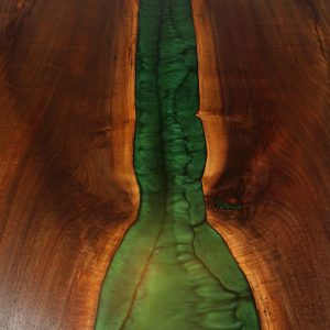 Emerald Epoxy River in Black Walnut Live Edge